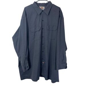 Dickies Mens Work Shirt Size 3XL Long Sleeve Button Up Pockets Gray Casual